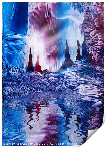 Cavern of Castles painting in wax Print by Simon Bratt LRPS
