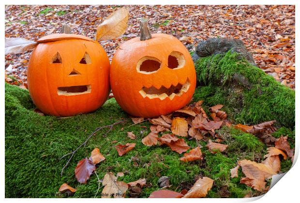 Scary pumpkins for halloween Print by Simon Bratt LRPS