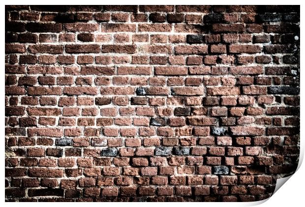 Old brick wall grunge background Print by Simon Bratt LRPS