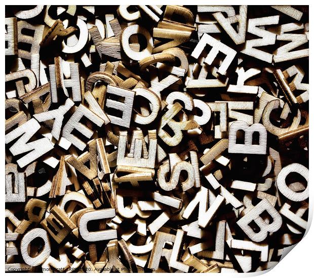 Random alphabet letters in a pile Print by Simon Bratt LRPS