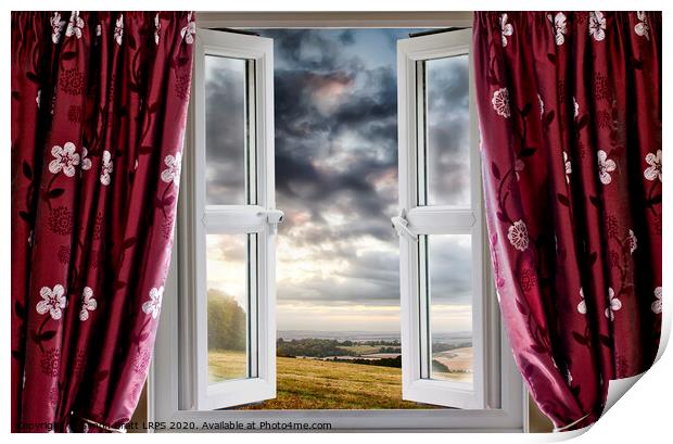 Open window onto landscape view Print by Simon Bratt LRPS
