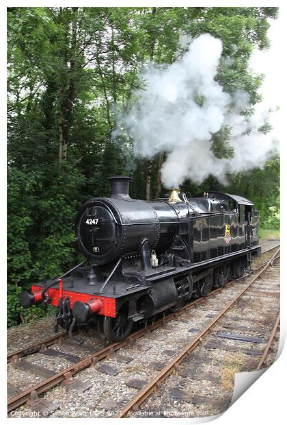 Steam train 4247 Bodmin & Wenford railway  Print by Simon Bratt LRPS