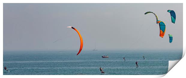 Kite surfing at Ramsgate. Print by Ernie Jordan