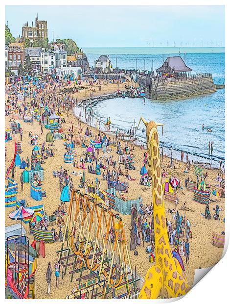 Viking Bay beach fun Print by Ernie Jordan