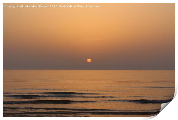 Sea and sun  Print by Lokendra Dhakal