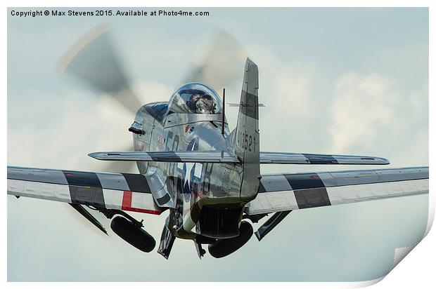  Mustang P51D "Marinell" gear up! Print by Max Stevens