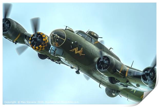 B17 Sally B banking in for another pass Print by Max Stevens