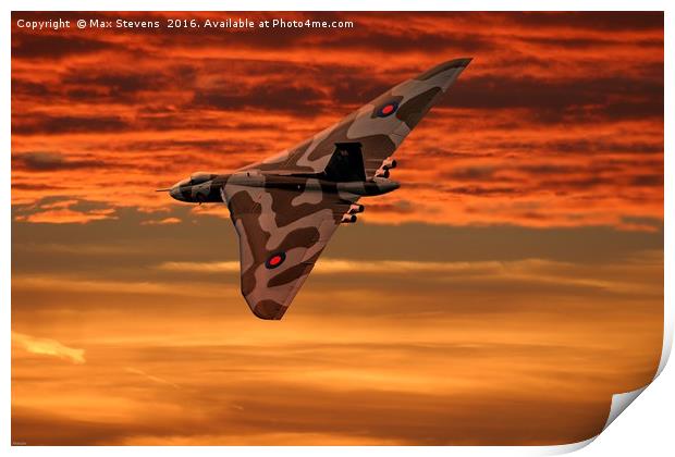 Vulcan into the sunset Print by Max Stevens