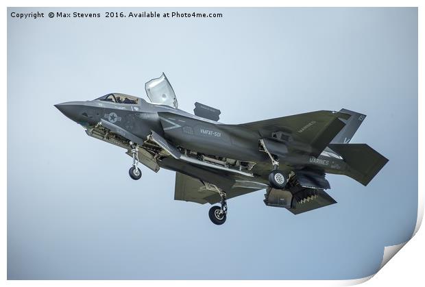 Lockheed Martin F35B in the hover Print by Max Stevens