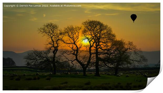 Sunset in clitheroe lancashire Print by Derrick Fox Lomax