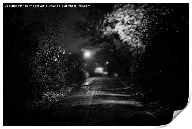  country lane at night Print by Derrick Fox Lomax