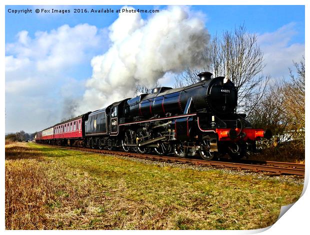 44871 Stainer class black 5 train Print by Derrick Fox Lomax
