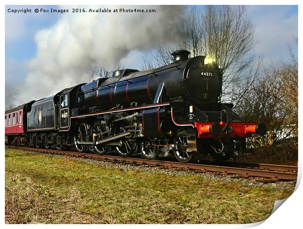 44871 Stainer class black 5 train Print by Derrick Fox Lomax