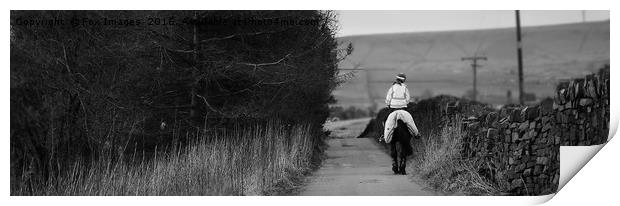 Horse rider on the lane Print by Derrick Fox Lomax