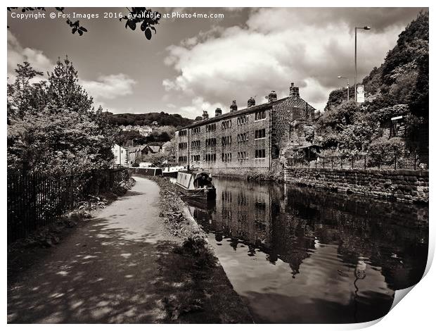 canal at hebden bridge Print by Derrick Fox Lomax