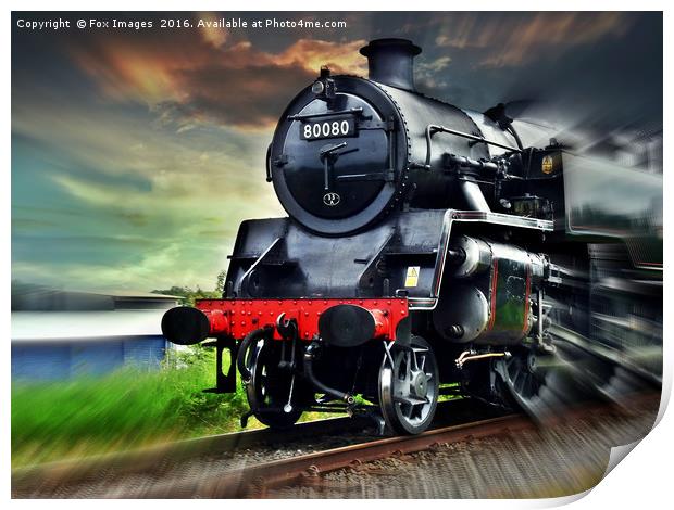Locomotive 80080 train Print by Derrick Fox Lomax