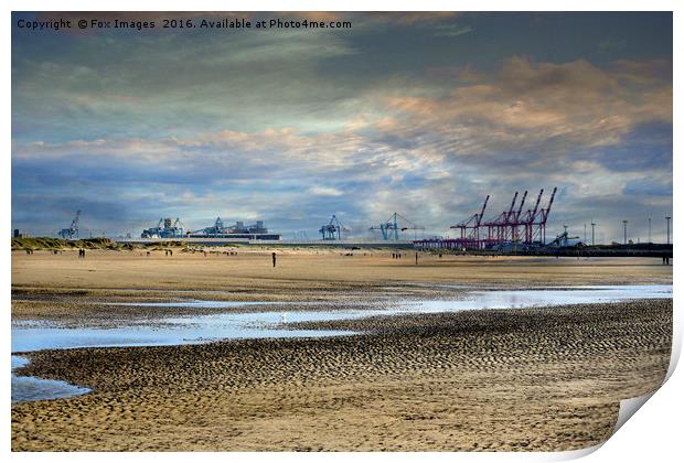 Liverpool container terminal Print by Derrick Fox Lomax