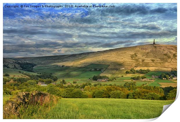 Stoodley Pike Todmorden Print by Derrick Fox Lomax