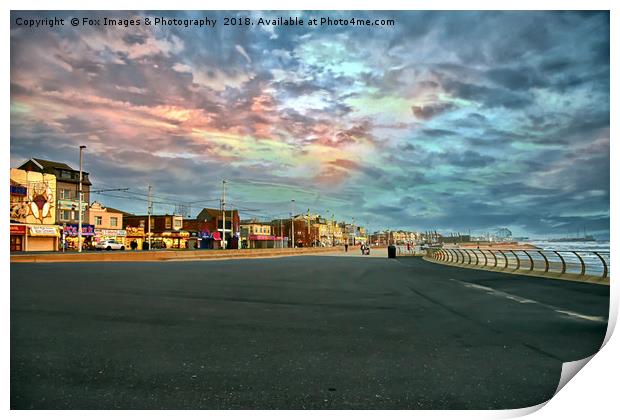 Blackpool Promenade Print by Derrick Fox Lomax