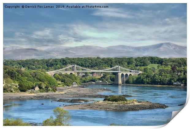 The Menai Bridge Print by Derrick Fox Lomax