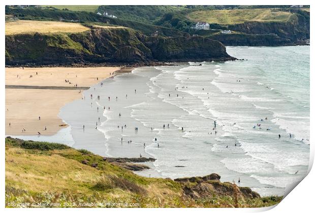 Summer Holidays on Broad Haven Beach, Pembrokeshir Print by Mark Poley
