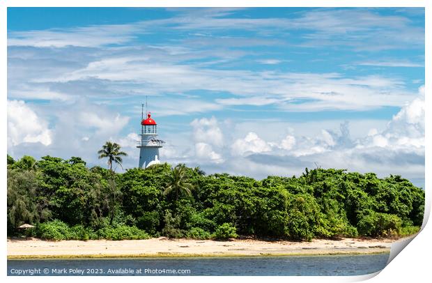 Low Island Lighthouse, Great Barrier Reef, Austral Print by Mark Poley