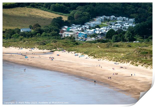 Freshwater East Beach and Holiday Village Print by Mark Poley