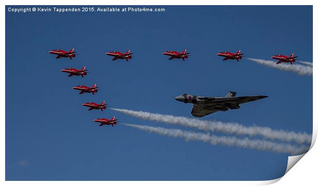  Red Arrows & Vulcan Formation Print by Kevin Tappenden