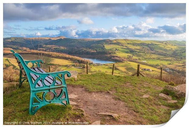 Teggs Nose view looking over Trentabank reservoir Print by Chris Warham