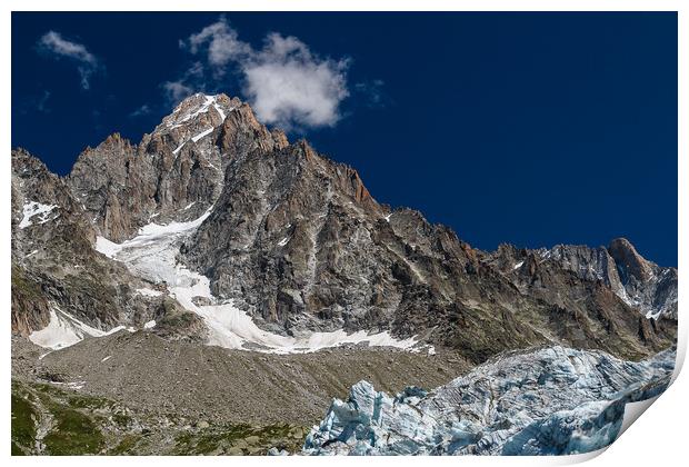 Aiguille d'Argentiere near Chamonix in the Alps Print by Chris Warham