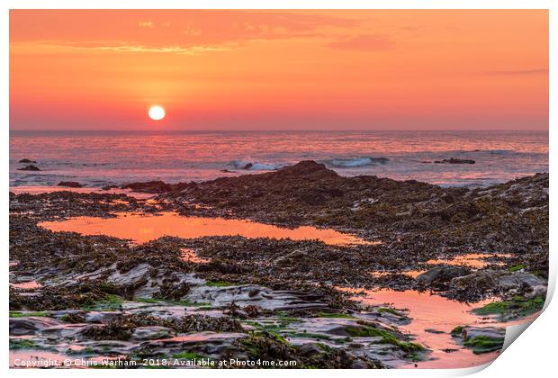 Daymer Bay sunset Print by Chris Warham