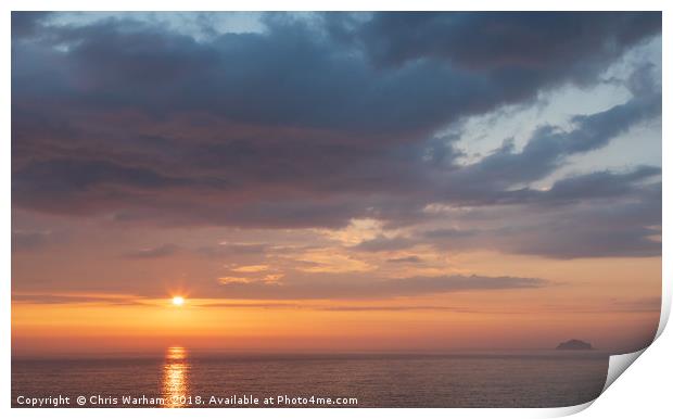 Polzeath sunset Print by Chris Warham