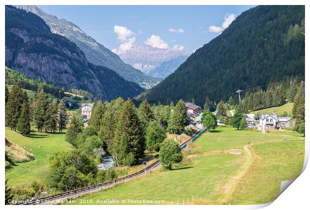 The Vallorcine valley in the French Alps in summer Print by Chris Warham