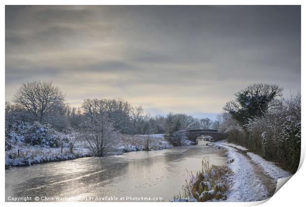 Winter on the Macclesfield canal Print by Chris Warham