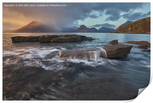 Stormy Sunset on the Cuillin Print by John Ellis