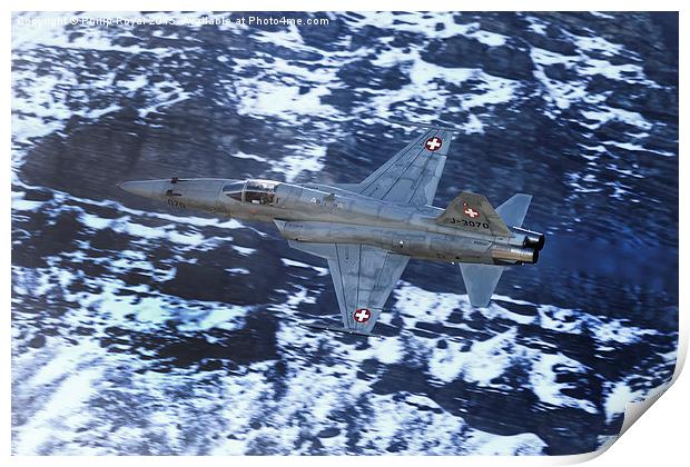  Tiger on the Prowl - Swiss AF Tiger II Axalp Disp Print by Philip Royal