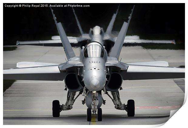 FA-18C Hornets - Hunting Tigers of the Swiss AF Me Print by Philip Royal