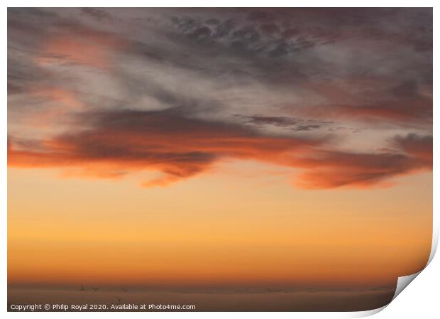 Sunset and Sea Mist off the Lake District Coast Print by Philip Royal