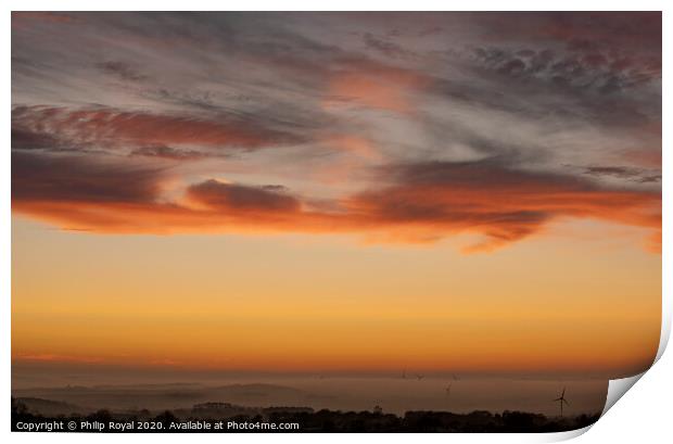 Lake District Sea Mist and Solway Sunset Print by Philip Royal