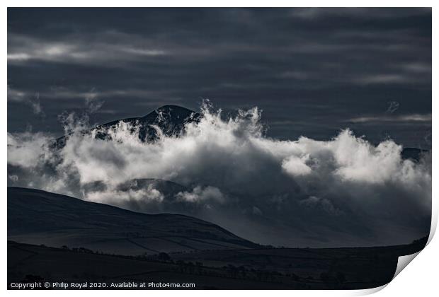 Cloud Explosions near Skiddaw, Lake District Print by Philip Royal