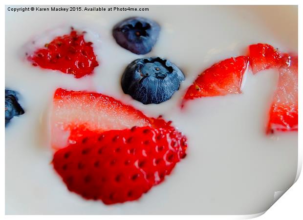 Focus on a Blueberry  Print by Karen Mackey