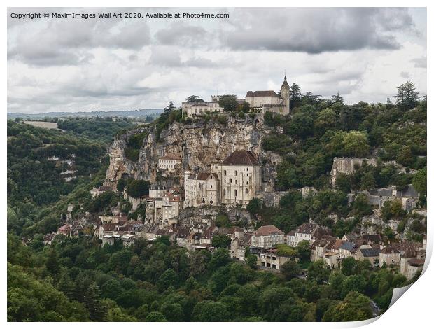 MXI32170 Panoramic landscape of Rocamadour medieva Print by MaximImages Wall Art