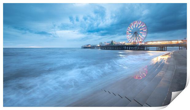 Blackpool Central Pier At High Tide Print by Phil Durkin DPAGB BPE4