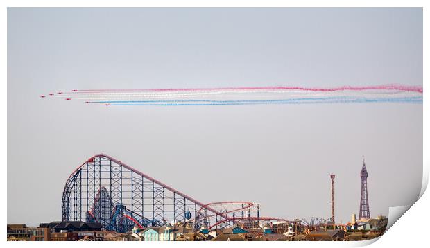 Red Arrows Over Blackpool Print by Phil Durkin DPAGB BPE4
