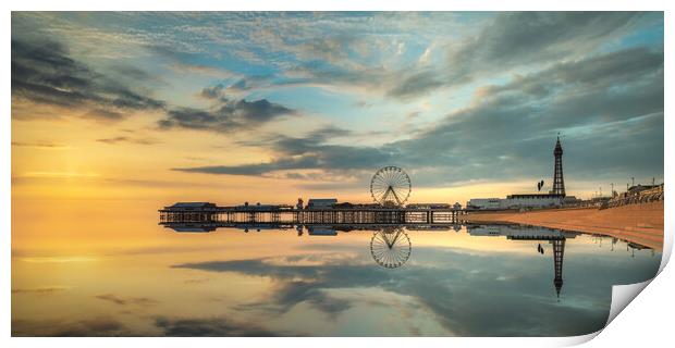Blackpool Tower And Central Pier Print by Phil Durkin DPAGB BPE4