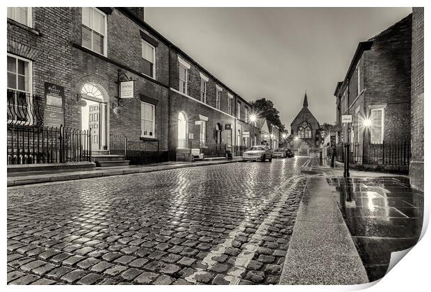 Old Cobbled Street - Bolton Version 2 Print by Phil Durkin DPAGB BPE4