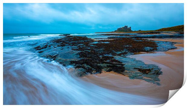 Bamburgh Beach Rush Hour Print by Phil Durkin DPAGB BPE4