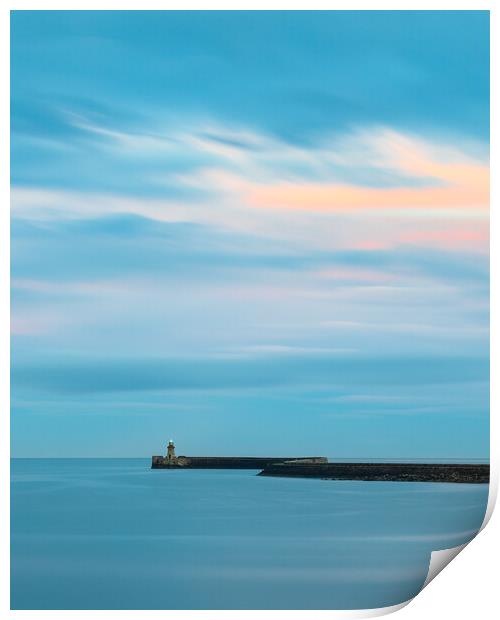Sunset At South Shields Lighthouse Print by Phil Durkin DPAGB BPE4