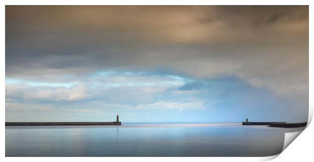 Two Tynemouth Lighthouses Print by Phil Durkin DPAGB BPE4