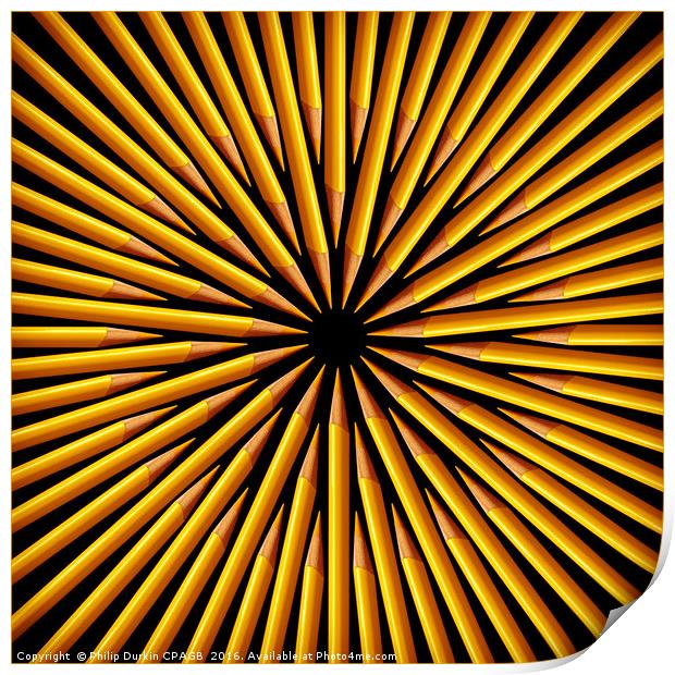 Sunburst of Yellow Pencils Print by Phil Durkin DPAGB BPE4
